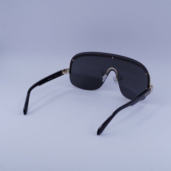Palm Angels PERI10I KING 1007 Sunglasses Black/Gold Shield Frame, Grey Lenses - Picture 10 of 11